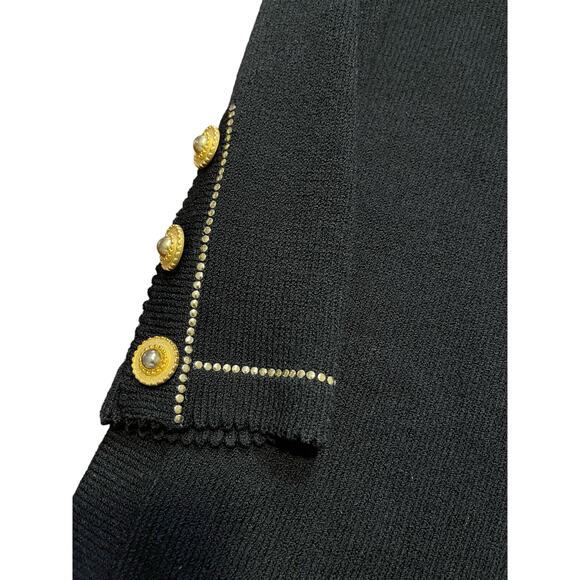 Vintage JSS Black Knit Wear Jacket sz S Wool blend USA Classic Womans - Picture 5 of 13